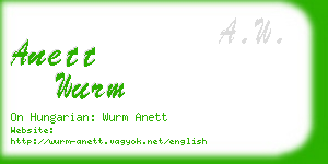 anett wurm business card